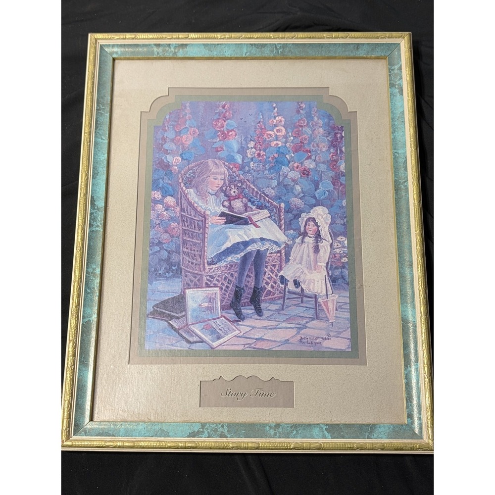 VTG Bettie Hebert-Felder Thru God's Grace Story Time Numbered Lithograph Framed